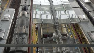 JR大阪駅にある人口広場、駅に発着する電車が眺められる絶好の場所