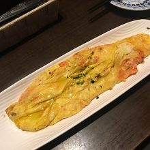 明太子が入ったオムレツ