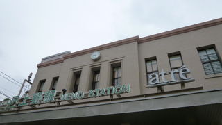 上野駅の改札を挟んで東西に分かれています。