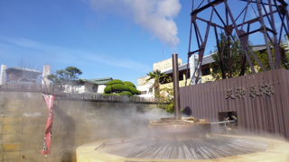 湯けむりがすごい