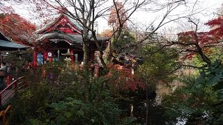 池の中に建つ弁財天