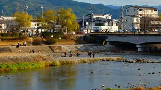 通称「鴨川デルタ」と呼ばれる市民の憩いの場