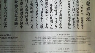 上映された場所を示します