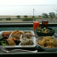 琵琶湖が見えます。