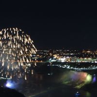 部屋から見える花火