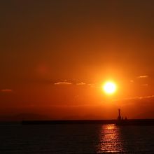 玄界灘に沈む夕日