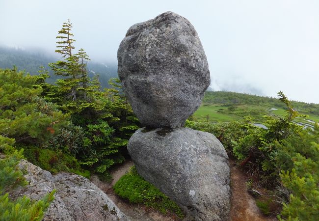 山頂付近だけ雨