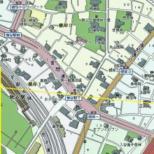 感應寺の場所を記した地図です。昭和通りの西側にあります。