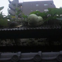 感應寺の建物の上には、瓢箪らしきものがなっていて、珍しいです