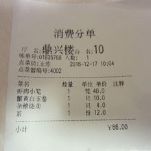 鼎興楼の最低消費額は80元らしいですが…