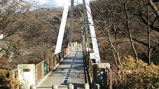 橋の上から高津戸峡や渡良瀬川の景色を楽しめる他、高津戸峡遊歩道へのアクセスにも使えます