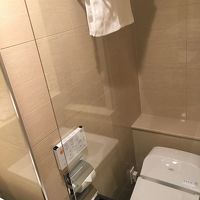 透明ガラスのトイレなので、ちょっと恥ずかしい。
