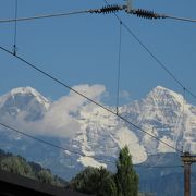 トゥーンの駅から見たオーバーランド三山