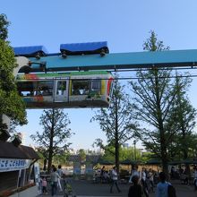 こども動物園のそばを走るモノレール