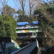 上野の山を静かに通り過ぎるモノレール