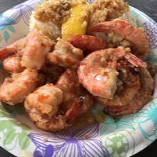 名物のガーリック・シュリンプ