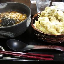 「六合産　舞茸天ぷらうどん」