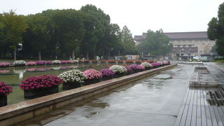 上野公園の中心、博物館の前にある大きな噴水。