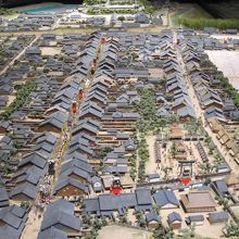 江戸時代の城下町のジオラマ