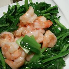 えびと空芯菜の炒め物