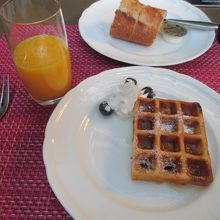 オーダーしたワッフル