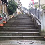 足羽神社への上り道、階段