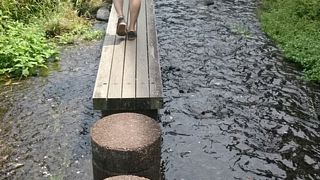 街のあちこちに水辺の散策