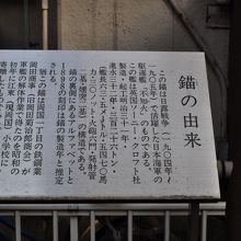 駆逐艦｢不知火｣の錨案内