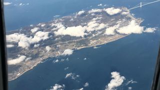 空から見た明石大橋