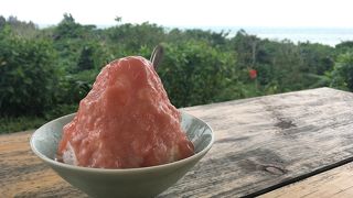 海を見ながらグァバフラッペが最高です