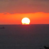 露天風呂からの夕日