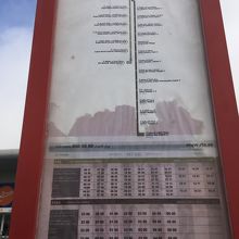 空港からイブンバトゥーダモール迄の時刻表(2017.1)