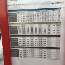 イブンバトゥーダモールから空港迄の時刻表(2017.1) 