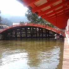 本殿から出口方向に行く途中にみえます