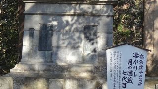 成田屋銅像台座に高浜虚子の句碑