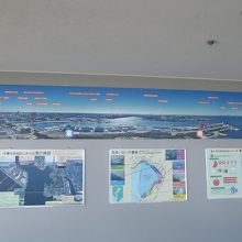 ４階展望室にある千葉港の案内など