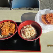 かき揚げそばと桜えびご飯