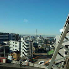 大宮駅到着直前、遠くに富士山が見えました