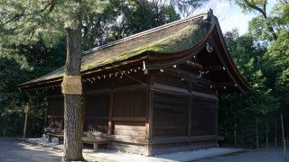 桧皮葺の風情ある建物