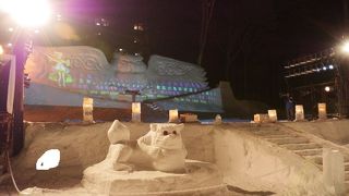 氷上の阿寒湖を利用したイベント