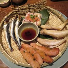 鳥と魚の料理