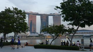 マリーナ沿いの遊歩道