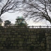 お濠の向こうに大阪城