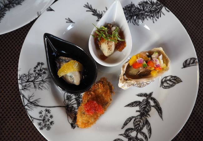 洋風牡蠣料理を堪能