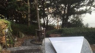 水面の揺れや水音を体感できる静かな公園です。