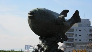 日本一（世界一？）のふぐの像が見事であった。