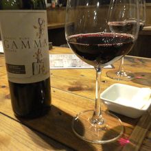 お通しのチーズに合わせてすぐにワインになりました