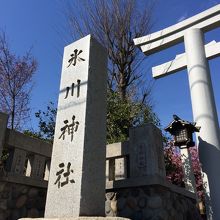 西武新宿線から見える鳥居