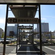 土佐電の始発駅です