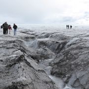 なだらかな丘陵に広がる大氷河